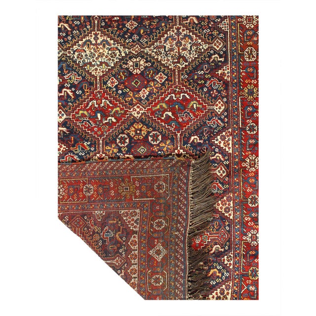 1920s Navy Blue Persian Antique Qashgaei For Sale - Image 4 of 5