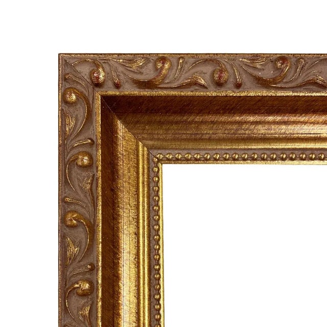 American "Scenic Spring Landscape" Canvas Print in Thin Gold Frame For Sale - Image 3 of 5