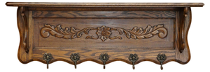 Antique Dutch Heavily Carved Oak Wall Rack