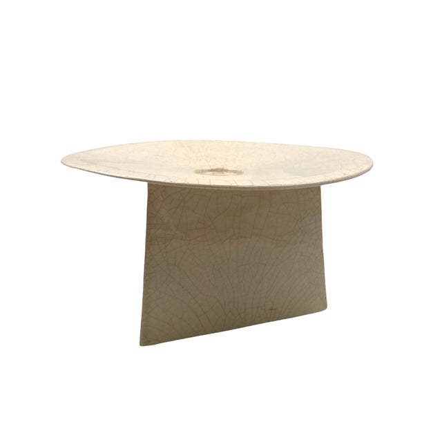 White Craquele Ceramic Vide Poche from Leduc, France, 1970s For Sale - Image 12 of 18