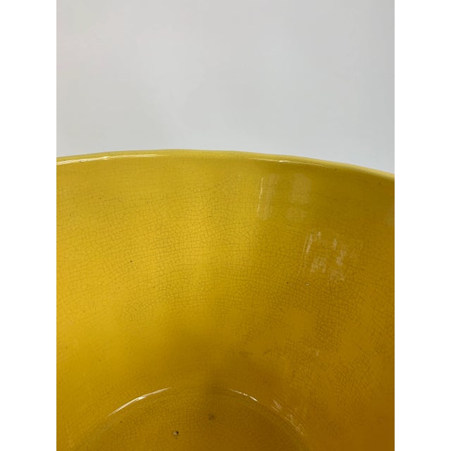 Mid-Century Yellow Ceramic Planters - Set of 2 For Sale - Image 4 of 8