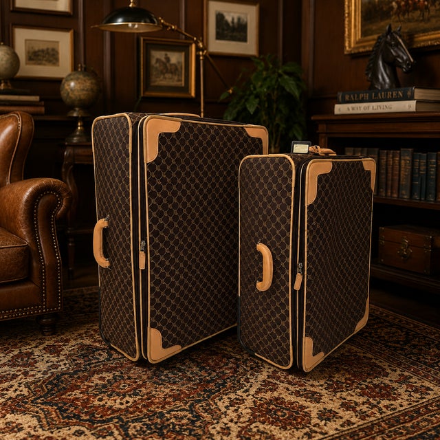 Vintage Ralph Lauren “Lauren” Monograph Suitcase - a Pair For Sale - Image 13 of 13