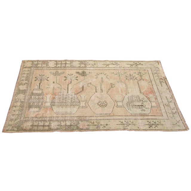 Early 19th Century Early-19th Century Antique Decorative Khotan Samarkand Rug 8'10'' X 5'3'' For Sale - Image 5 of 6