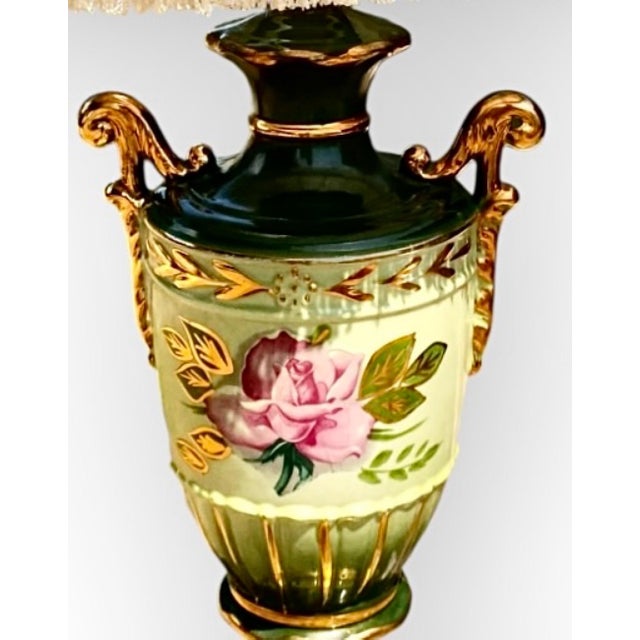 Vintage 1940s Porcelain Table Lamp, Antique Lighting, Good Condition For Sale - Image 6 of 18
