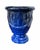 French Provincial Vintage Cobalt Blue Glazed Art Pottery Urn Planter, Early to Mid-20th Century For Sale - Image 3 of 7