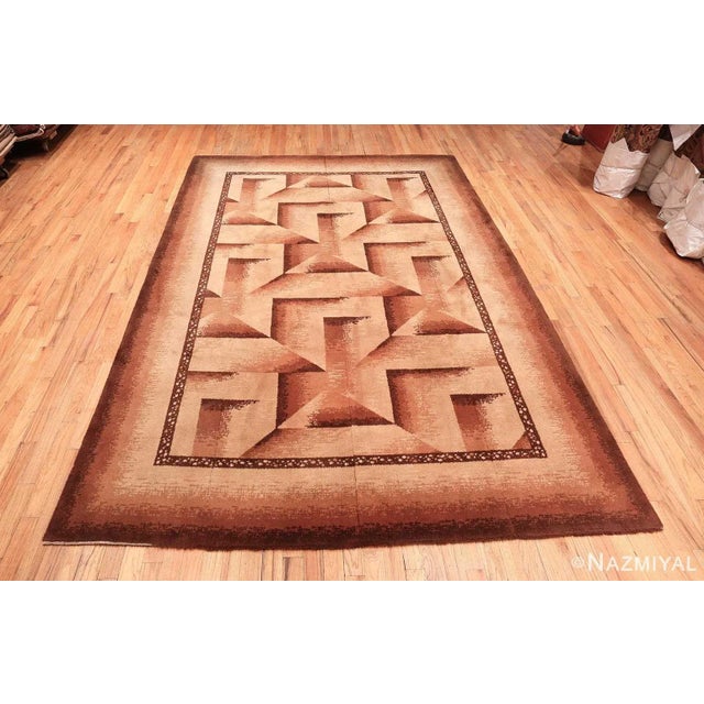 Beautifully Artistic Antique English Art Deco Design Wilton Rug, Country Of Origin / Rug Type: Antique English Rug, Circa...