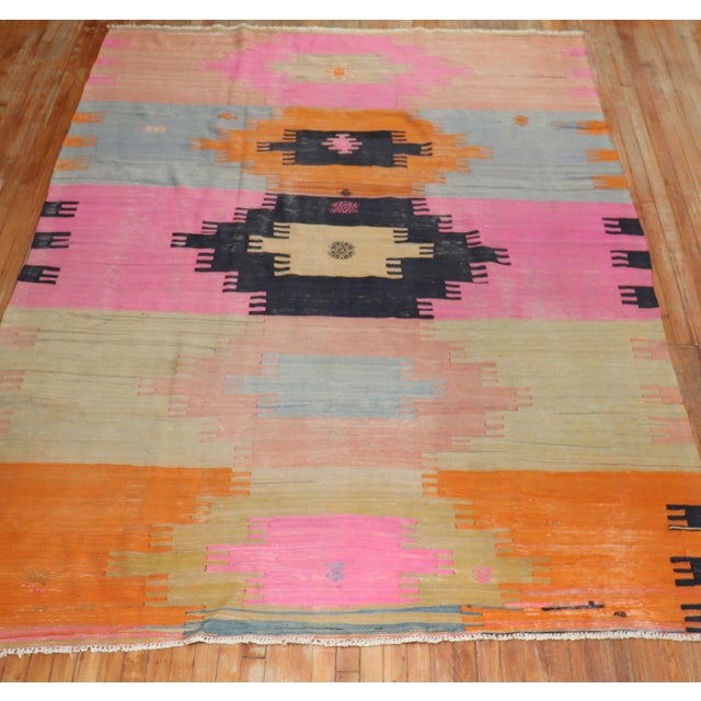 Dazzling Room Size Turkish Kilim, Mid-20th Century For Sale - Image 16 of 18