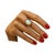 Bochic “Orient” Vintage Art Deco Ruby & Fire Opal Ring Set In 18 K Gold & Silver For Sale - Image 4 of 12
