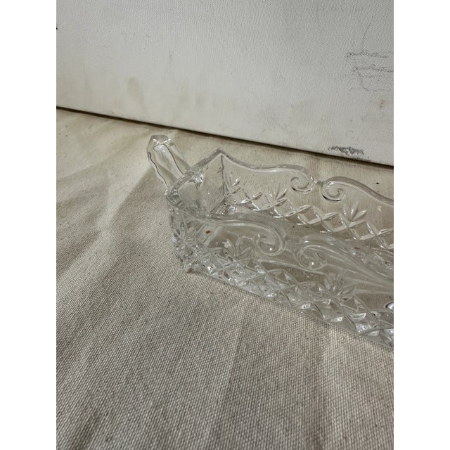 Transparent 1970s Glass Decorative Rectangular Dish For Sale - Image 8 of 8