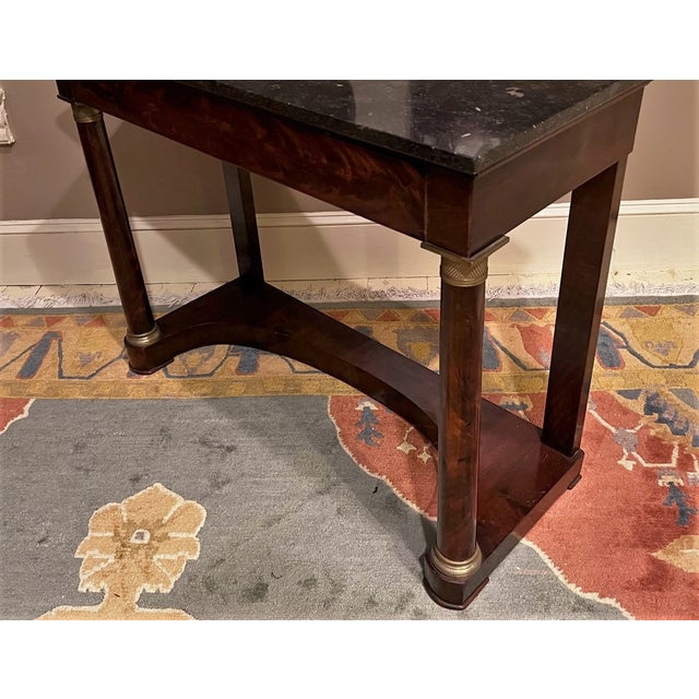 Empire Mahogany Marble Top 1Drawer Console Table, France, Circa1820