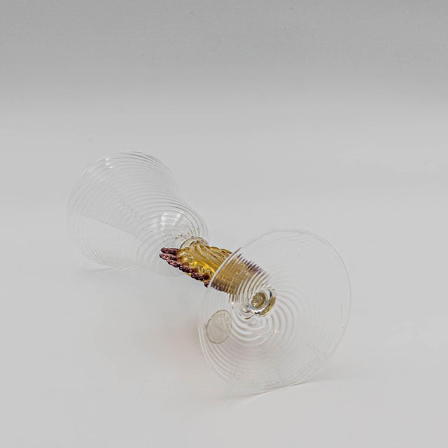 Murano Art Glass Hand Blown Wine Goblet For Sale - Image 4 of 6