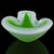 Murano Murano Vintage Opalescent Green White Italian Art Glass Decorative Folded Rim Bowl Ashtray For Sale - Image 4 of 6