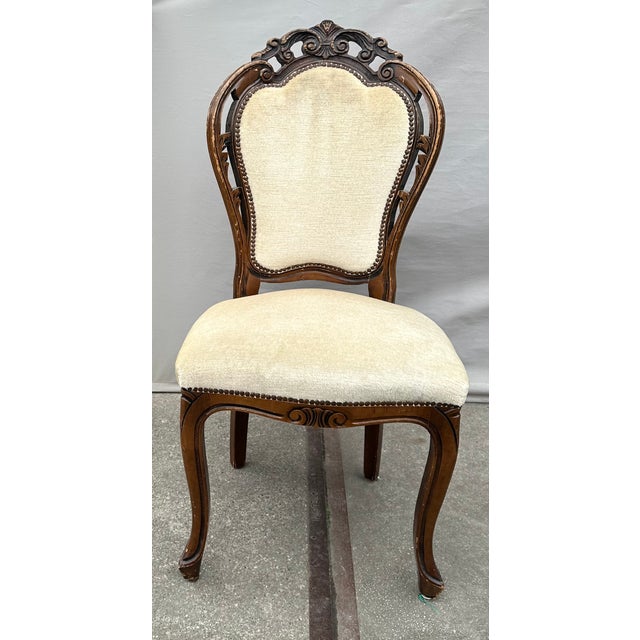 Beige Victorian Antique Renaissance Revival Chair For Sale - Image 8 of 12