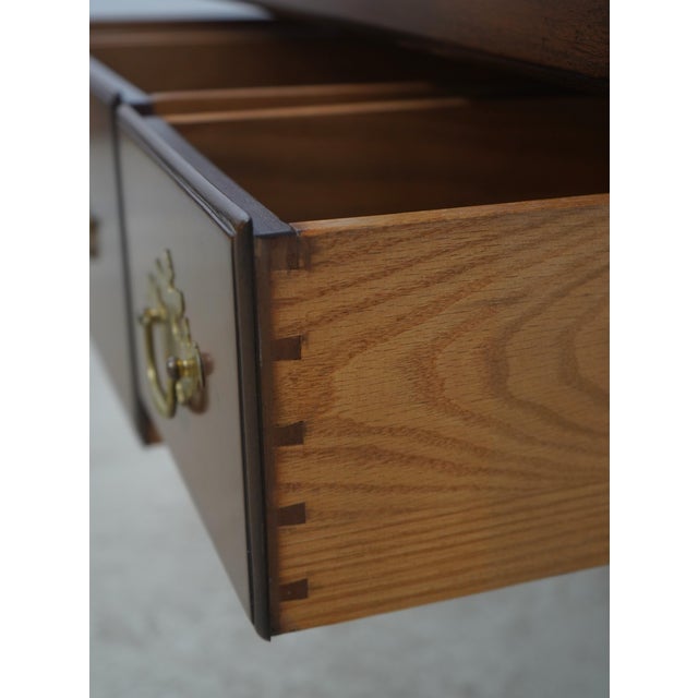 Kittinger 1970s Kittinger Colonial Williamsburg Mahogany Chippendale Lowboy For Sale - Image 4 of 18