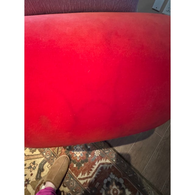 Red 1990s Striking Scroll-End Red Velvet Chaise For Sale - Image 8 of 9