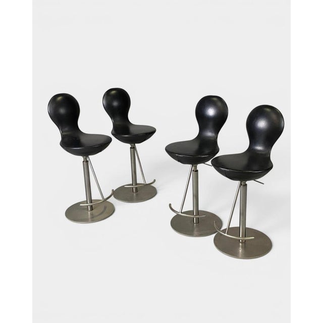 Metal Vintage Bar Stools by Olav Eldrøy for Varier Furniture, 1990s, Set of 4 For Sale - Image 7 of 7