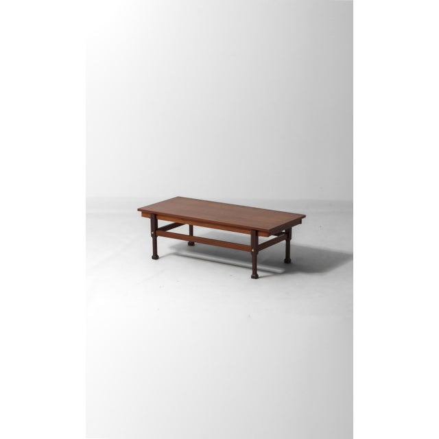 Brown Italian Coffee Table in Teak with Hidden Drawers, 1960s For Sale - Image 8 of 16