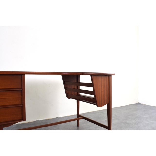 Mid-Century Modern Kidney-Shaped Teak Desk, Denmark, 1960s For Sale - Image 12 of 17