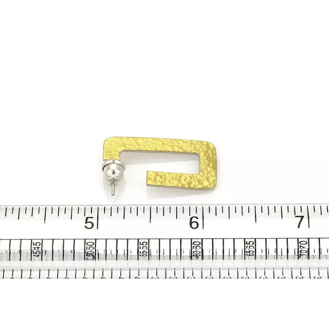 Late 20th Century Gurhan Sterling Silver & 24k Gold Narrow Hoop Earrings - 2 Pieces For Sale - Image 5 of 6