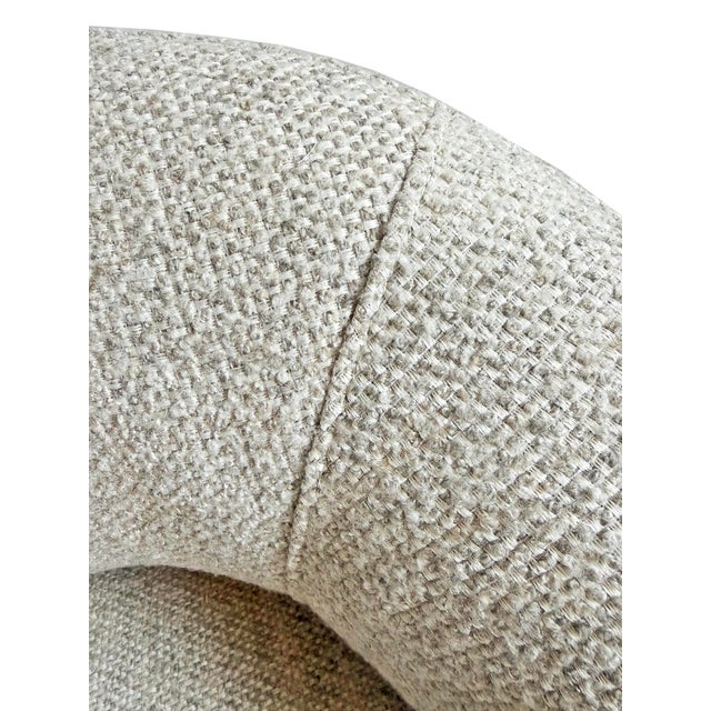 U Back Club Upholstered Swivel Chair For Sale - Image 10 of 11
