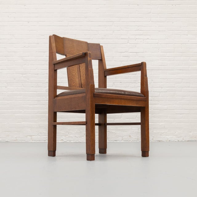 Art Deco Dutch Chair in Oak, 1920s For Sale - Image 13 of 18