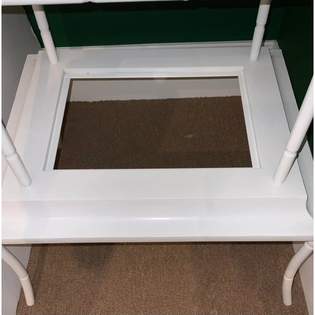 Baker Furniture Company Baker Asian Modern Custom White Metal Pagoda Etagere For Sale - Image 4 of 6