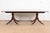 English Baker Furniture Georgian Banded Mahogany Double Pedestal Extension Dining Table, Newly Refinished For Sale - Image 3 of 12