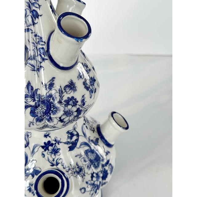 Made in Italy Mid-Century Delft Style Tulipiere For Sale - Image 11 of 13