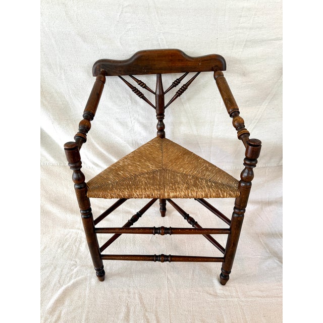 Pair of Dutch Oak Corner Triangle Chairs Early 20th C For Sale - Image 9 of 9