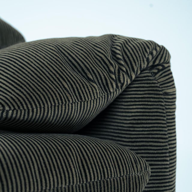 Green Striped Maralunga Chair by Vico Magistretti for Cassina, 1970s For Sale - Image 15 of 18