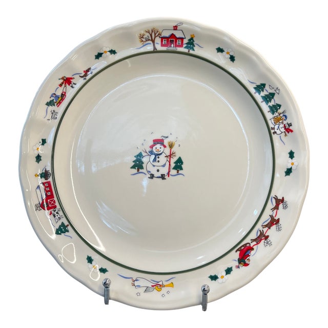 1990s Snow Village by Pfaltzgraff Dinner Plates For Sale