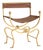 Italian Gold-Leaf + Leather Accent Chair, 1960s - 2 Available For Sale