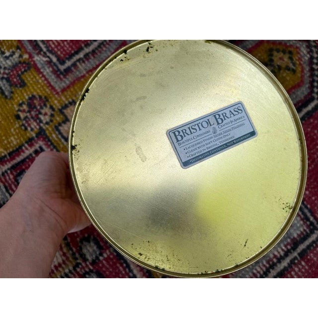 Hollywood Regency 1970s Hammered Brass Planter With Iron Handle For Sale - Image 3 of 8