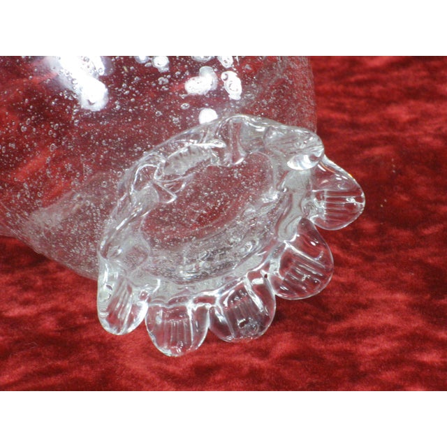 Italian 1920s Nut Bowl Venetian Glass Clear Small Footed For Sale - Image 3 of 9