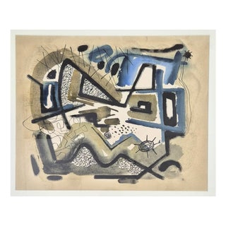 Dolf Breetvelt, Abstract Composition in Mixed Media, 1950s, Paper For Sale