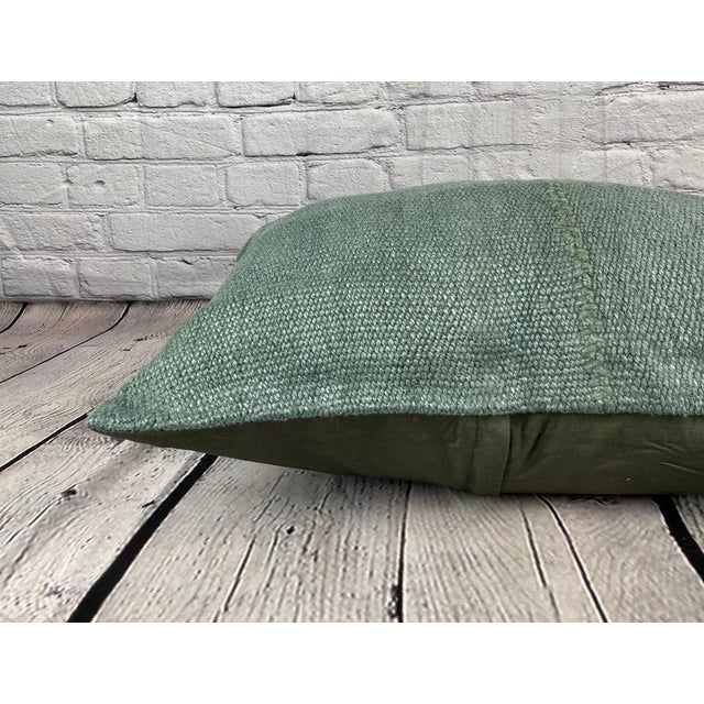 16 x 24 Hemp Pillow Turkish Cushion Natural Spanish Green Pillow Cushion Cover For Sale - Image 4 of 4