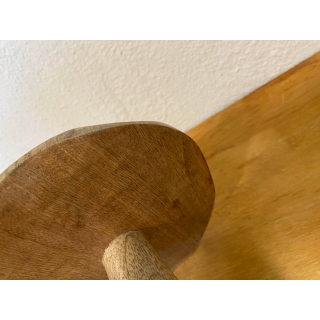 Wood Handmade Carved Hardwood Mushroom For Sale - Image 7 of 7
