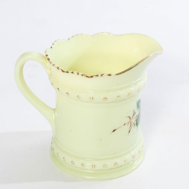 Early 1900s Heisey Uranium Custard Glass Ring Band Drink Set- 7 Pieces For Sale - Image 11 of 12