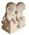 A beautiful pair of solid, white marble Foo Dogs, most likely late 19th/early 20th Century.