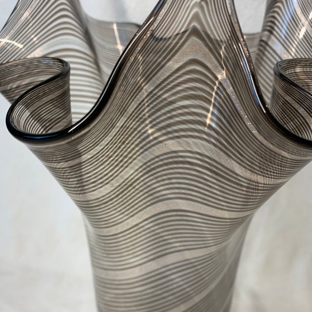 1960s Dino Martens Murano Art Glass Vase - Handkerchief Style 12” For Sale - Image 5 of 8