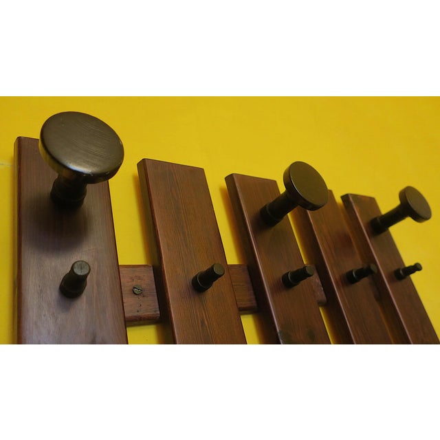 Wood Mid-Century Modern Wall-Mounted Coat and Hat Rack, 1960s For Sale - Image 7 of 10