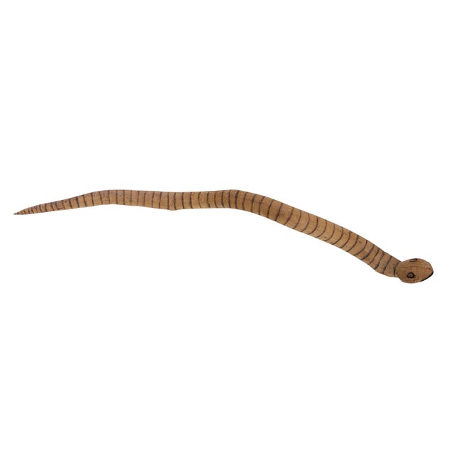 Vintage Tribal Naturalistic Carved Lg Snake Papua New Guinea 31" W For Sale - Image 4 of 6