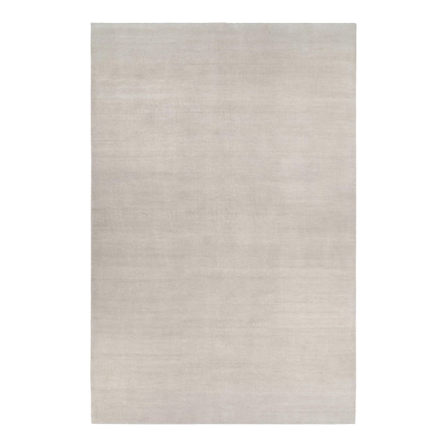 Rug & Kilim’s Oversized Contemporary Textural Solid Rug in Ivory Tones For Sale