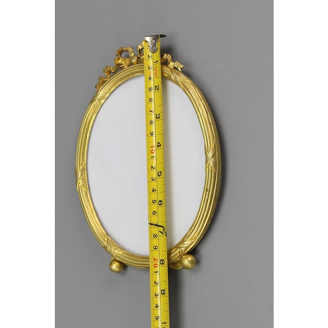 Early 20th Century French Louis XVI Bronze Oval Desktop Picture Frame, 1890s For Sale - Image 12 of 16