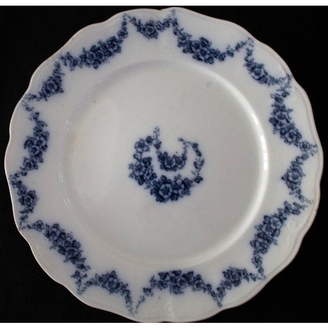 John Maddock & Sons Heumann Flow Blue China - 6 Pieces For Sale - Image 4 of 7