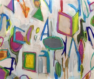 "Together, Apart" Large Contemporary Abstract Mixed-Media Painting by G. Campbell Lyman