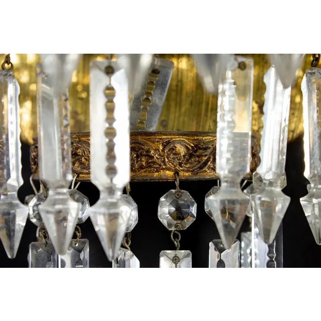 Crystal and Brass Sconces or Wall Lights, Italy, 1940s, Set of 2 For Sale - Image 14 of 16