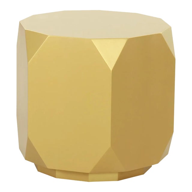 Pasargad Home Selva Wood Finish Side Table, Gold Chairish