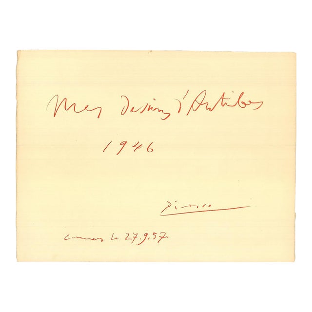 Pablo Picasso Mes Dessins D'antibes (cover Only), 1958 For Sale