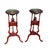 Mid-Century Modern 1950s Hollywood Regency Red Mahogany Georgian Wig Plant Stand W/ Drawers Dish, Pair For Sale - Image 3 of 10